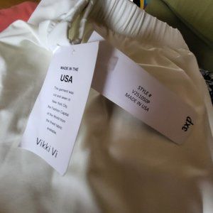 Vikki Vi Ivory Colored Poly/Spandex Silky Jersey Pants
